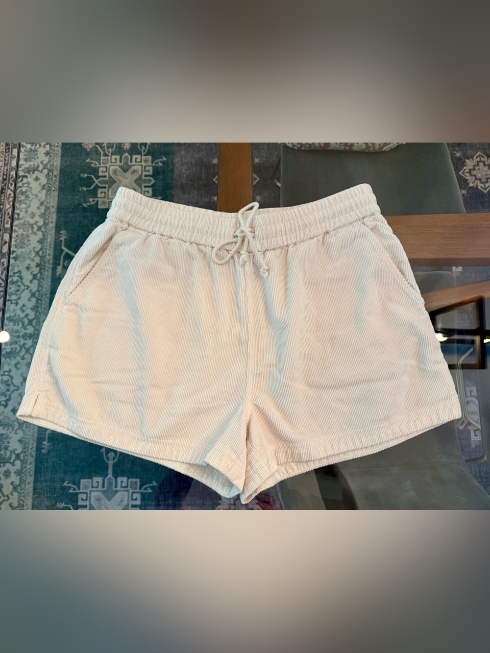 Faherty Cream Corduroy Drawstring Shorts